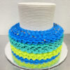 2 Tier Cake Blue and Green | Brenda's Cakes Shop - Miami, FL