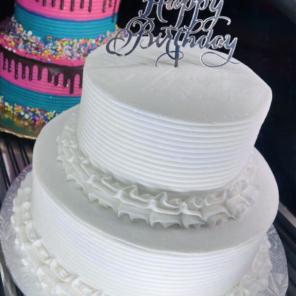 2Tier Cake all white | Brenda's Cakes Shop - Miami, FL