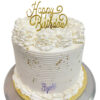 Double Barrel White with Gold | Brenda's Cakes Shop - Miami, FL