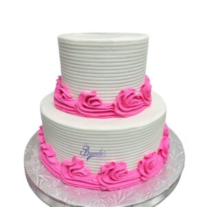 Two Tier Cake with Pink