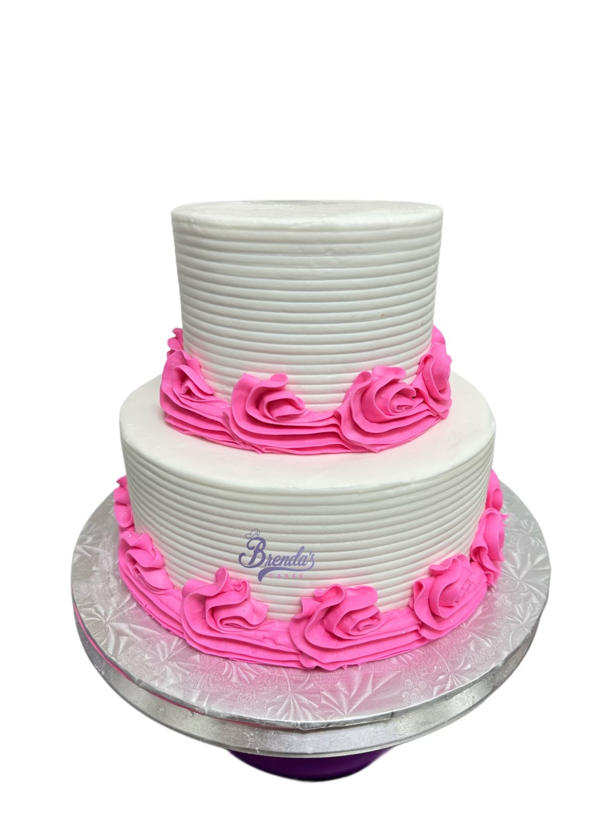 Two Tier Cake with Pink