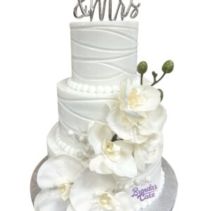 Three Tier Cake With Flowers