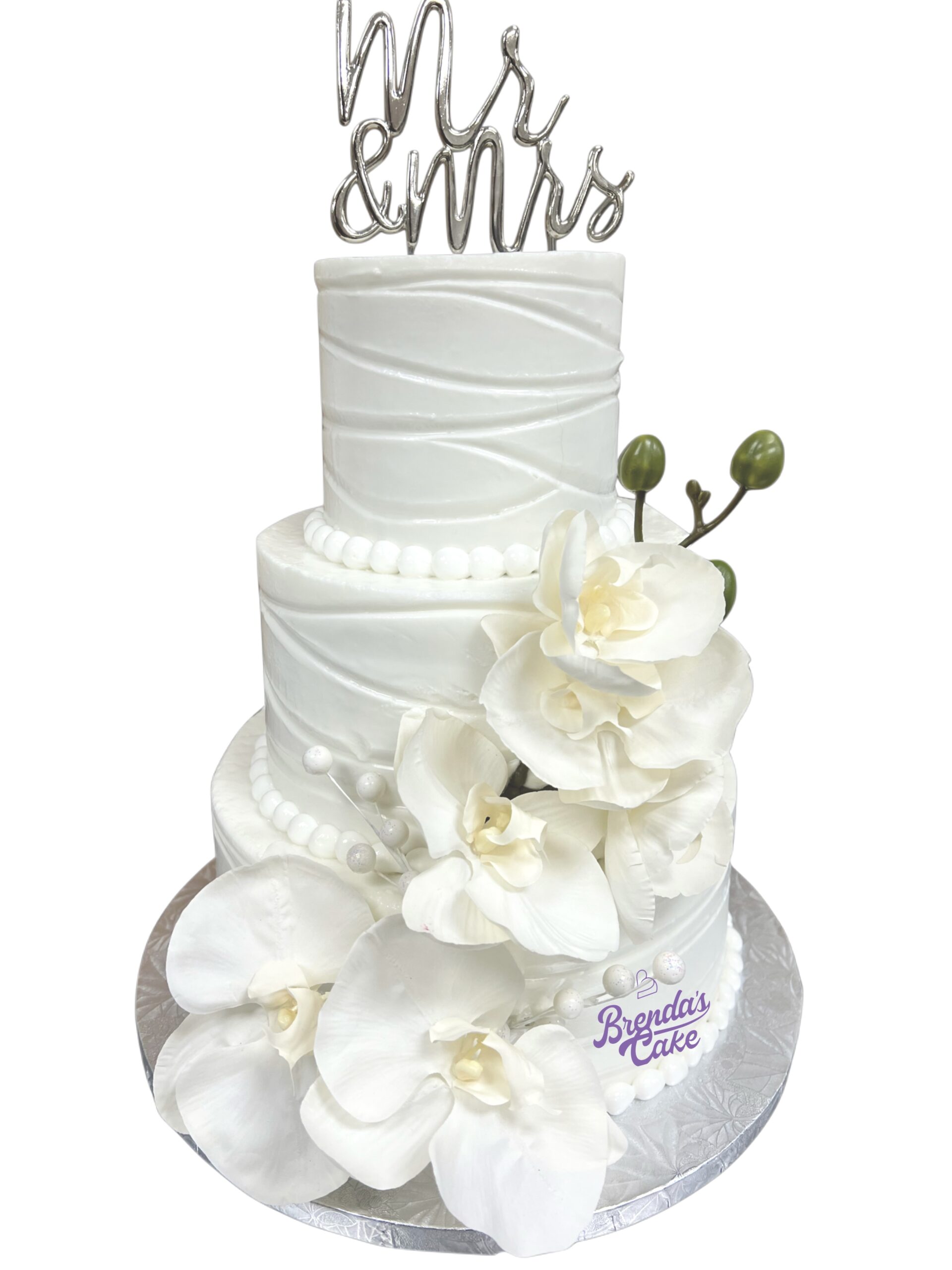 Three Tier Cake With Flowers